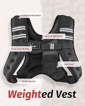 ZELUS Weighted Vest, 6lb/8lb/12lb/16lb/20lb/25lb/30lb Weight Vest with Reflective Stripe for Work... | Amazon (US)