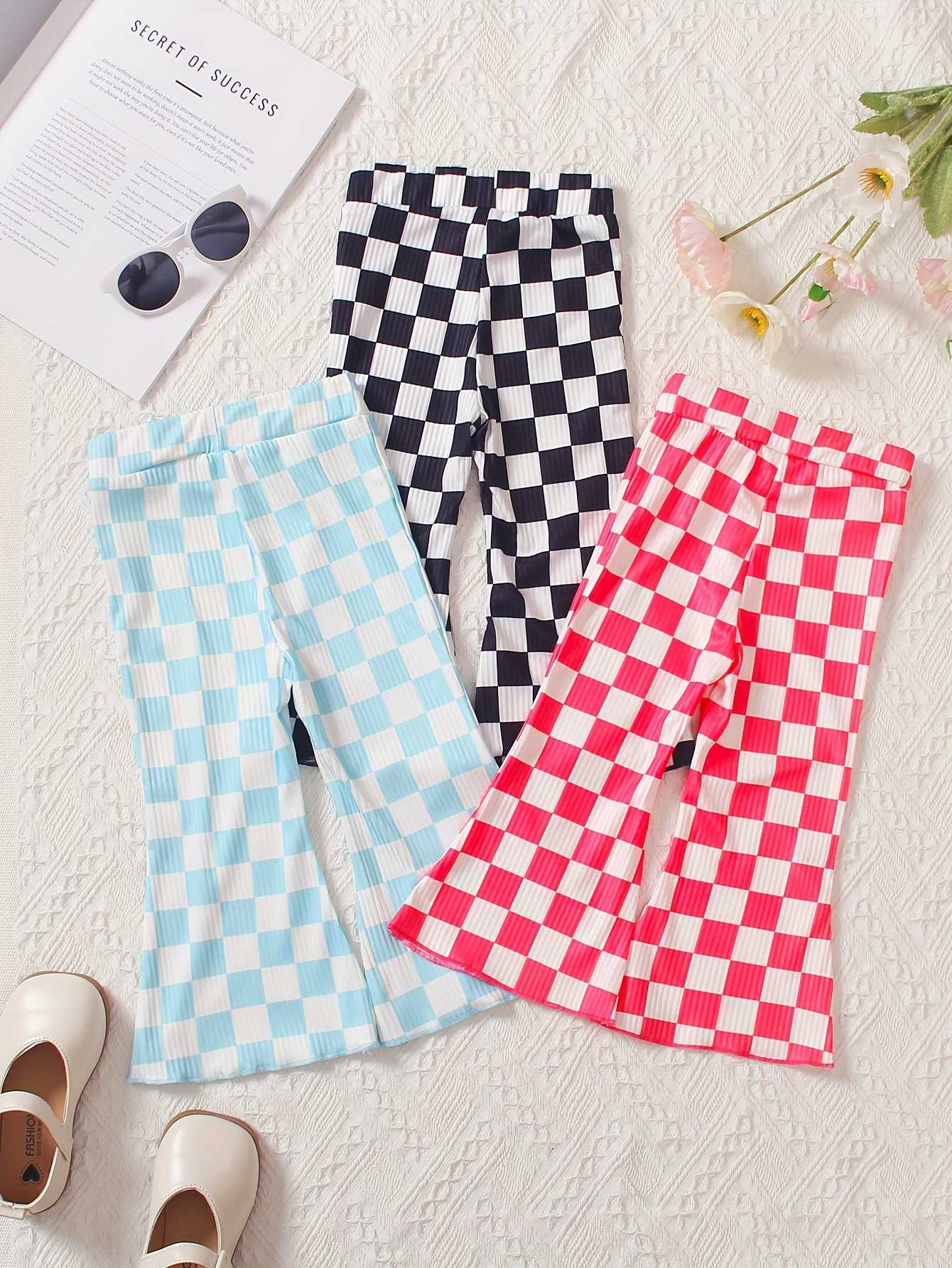 Baby's Checkerboard Pattern Flared Pants Trendy   - Temu | Temu Affiliate Program