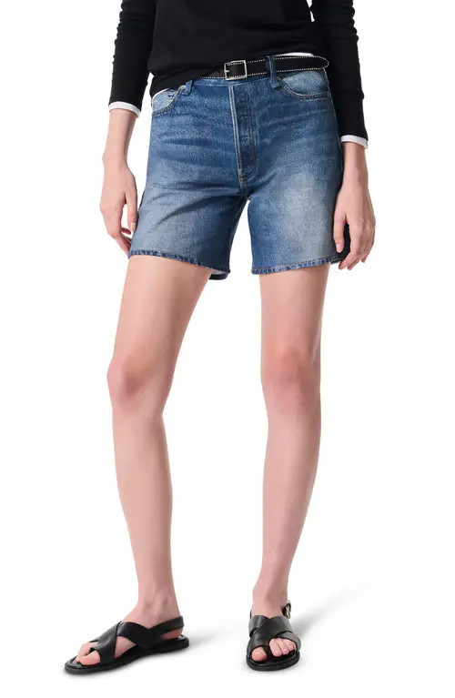 rag & bone Miramar Kaia High Waist Cotton Terry Shorts in Cosmos at Nordstrom, Size 29 | Nordstrom