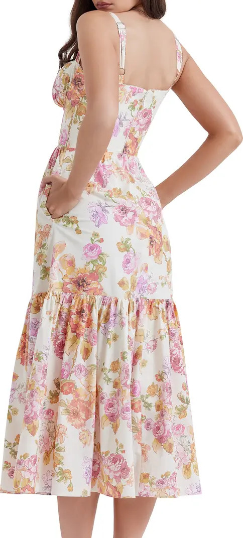 Floral Stretch Cotton Blend Corset Sundress | Nordstrom