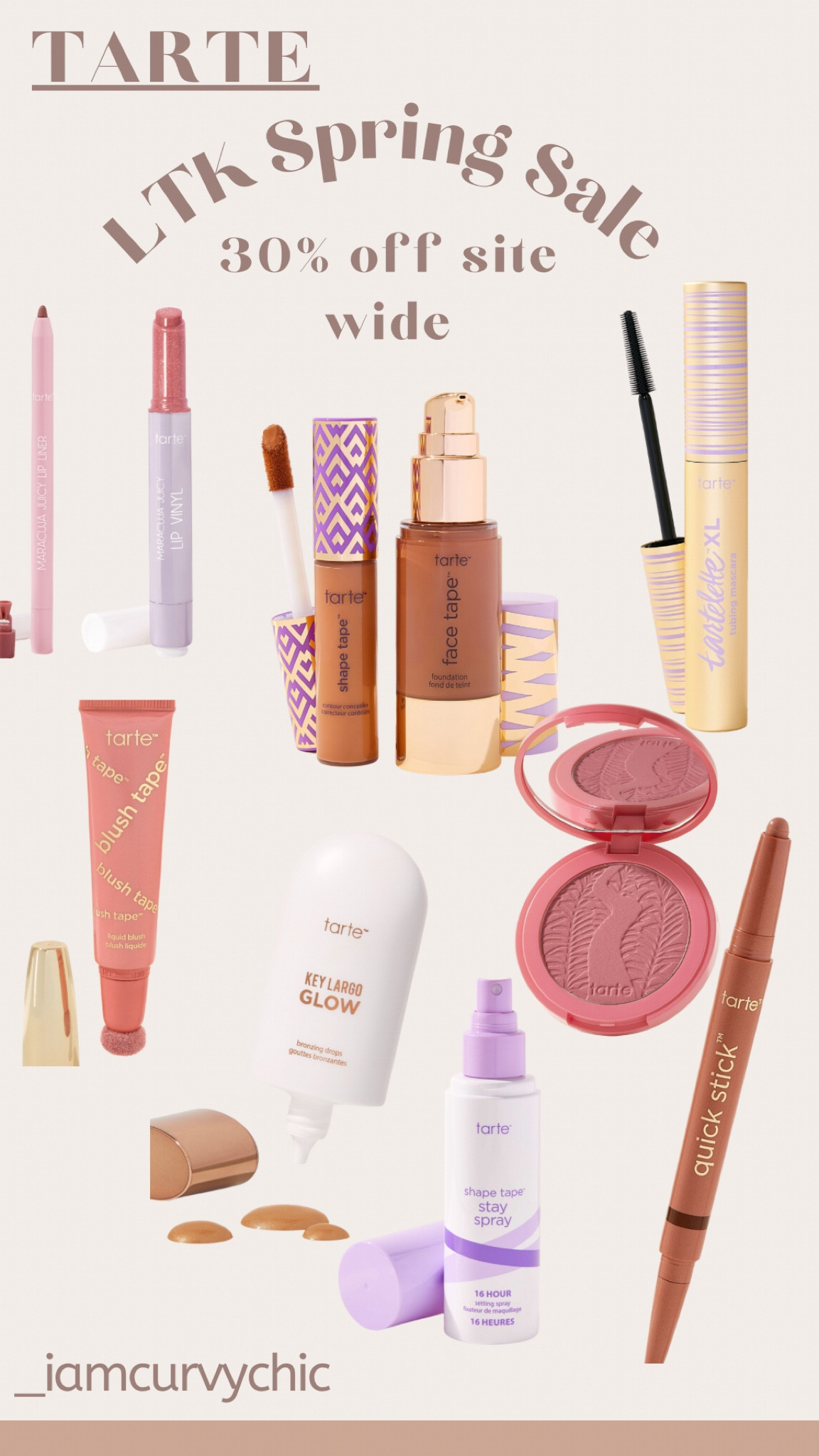 My Spring Beauty Picks! 
Shop the Tarte LTK Spring Sale. Take 30% off using the LTK in app coupon!! 

#LTKSpringSale #LTKfindsunder50 #LTKbeauty