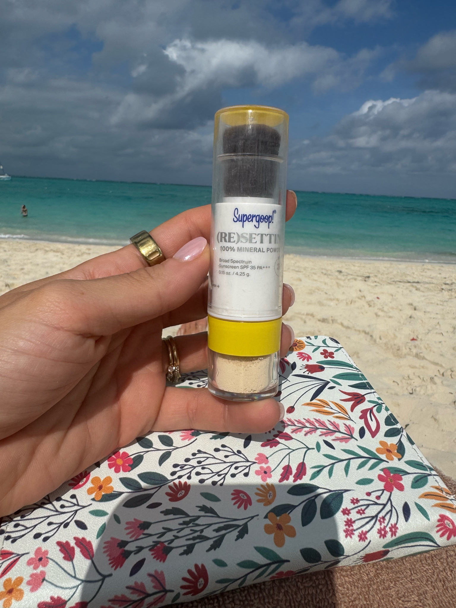 One of my fave beach bag essentials for RE-APPLYING throughout the day✨ I also use a lotion daily on my face w/ my skincare routine☺️ I like the powder formula of this one a lot! 

Supergoop / beach essentials / honeymoon / Turks and Caicos / travel must haves / sunscreen / Holley Gabrielle 

#LTKSwim #LTKTravel #LTKFindsUnder50