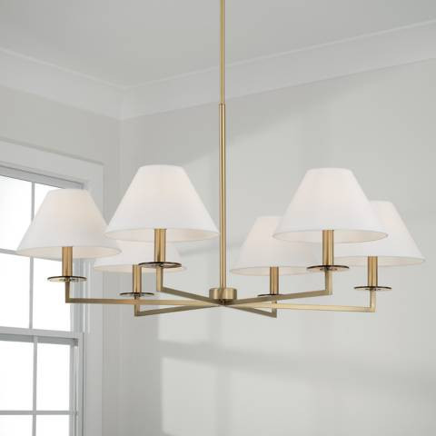 Capital Lighting Gilda 6 Light Chandelier 39.75" Aged Brass - #7663H | Lamps Plus | Lamps Plus