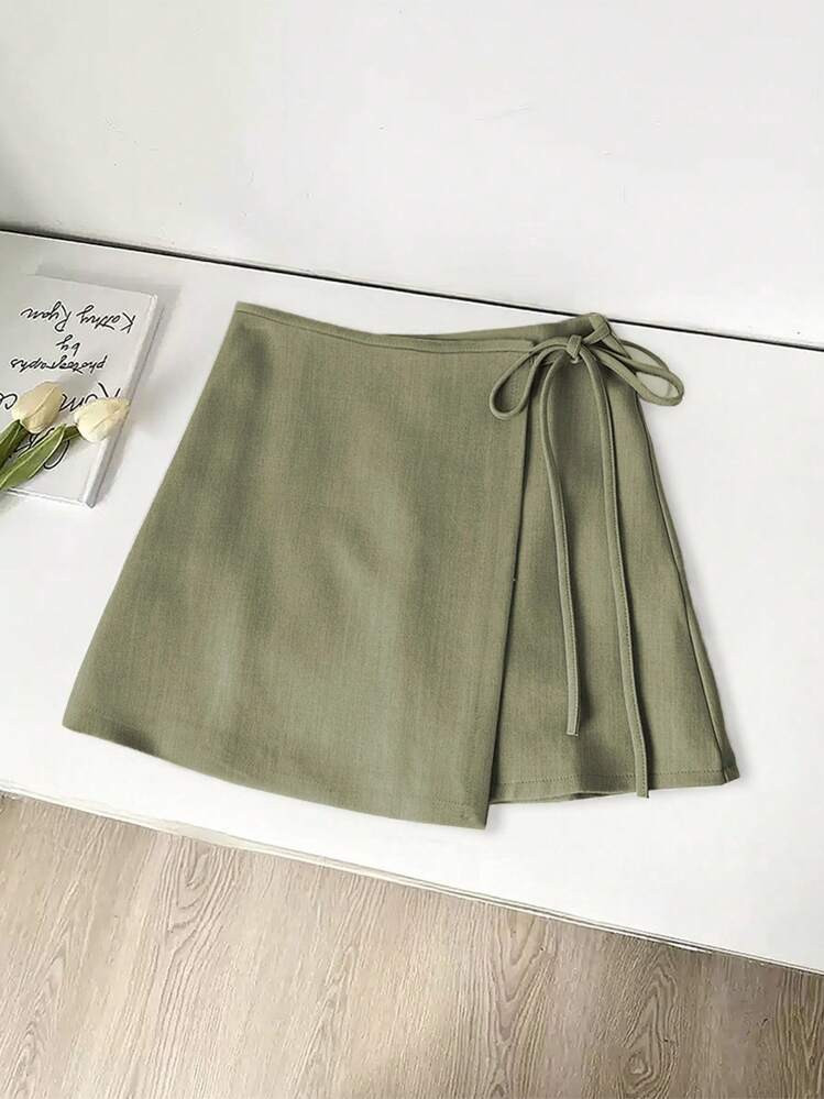 Green Asymmetrical Skirt | SHEIN