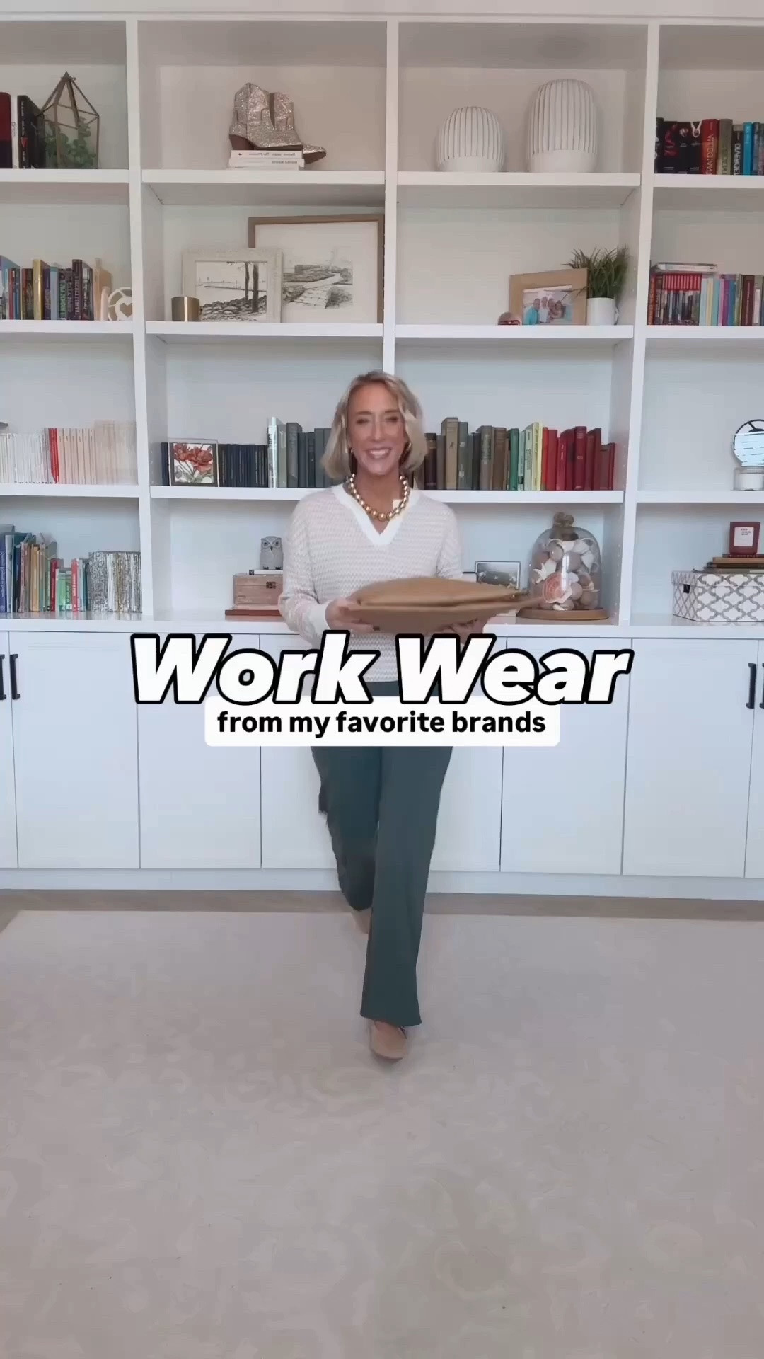 Work Wear - from my favorite brands * Polo Striped Long Sleeve Sweater - size small. 6 colors. (Color: Apricot). * Wide Leg Yoga-Work Pants - size small, 29" Inseam. 30+ colors. (Color: Dark Forest Green). 1. Polo Striped Long Sleeve Sweater - size small. 6 colors. (Color: Brown). 2. Wide Leg Yoga-Work Pants - size small, 31" Inseam. 30+ colors. (Color: Dark Burgundy). 3. Oversized Batwing Sleeve Sweater - size small. 7 colors. 4. Wool Blend Classic Crew Neck Sweater - size small. 33 colors. 5. Chillwhisp Drawstring Wide Leg Lightweight Pants - size small, reg. 3 colors, 3 inseams. (Color: Dark Blue).

#LTKSeasonal #LTKWorkwear #LTKOver40