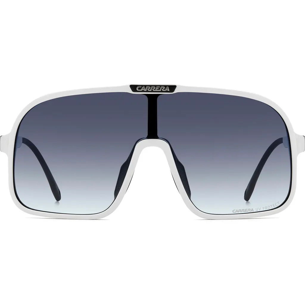 Carrera Eyewear C Sport 99mm Gradient Shield Sunglasses in White/Dk Blue Sf at Nordstrom | Nordstrom