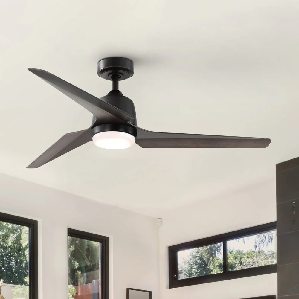 UHP9392 Transitional Indoor Ceiling Fan, 13-3/4''H x 52"W x 52''D, Matte Black Finish, Oakes Coll... | Urban Ambiance, Inc.