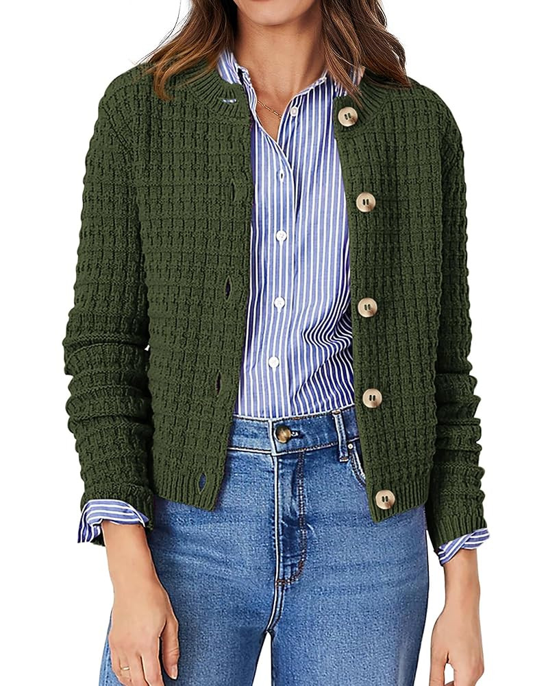PRETTYGARDEN Women's Knit Cardigan Sweaters Casual Long Sleeve Open Front Button Down Trendy Jack... | Amazon (US)