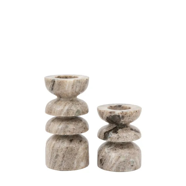 Set of 2 Azuaga Marble Candlestick Holders | Dunelm