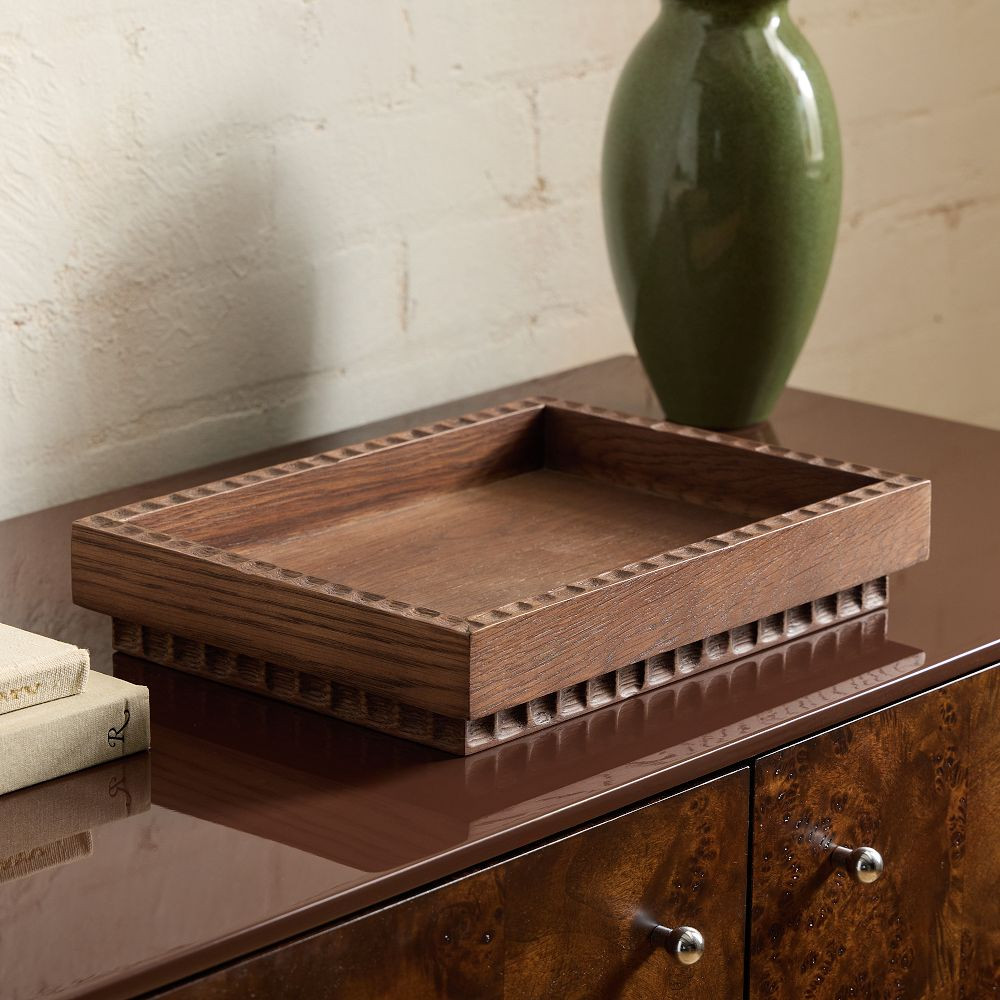 Nadia Carved Wood Tray | West Elm (US)