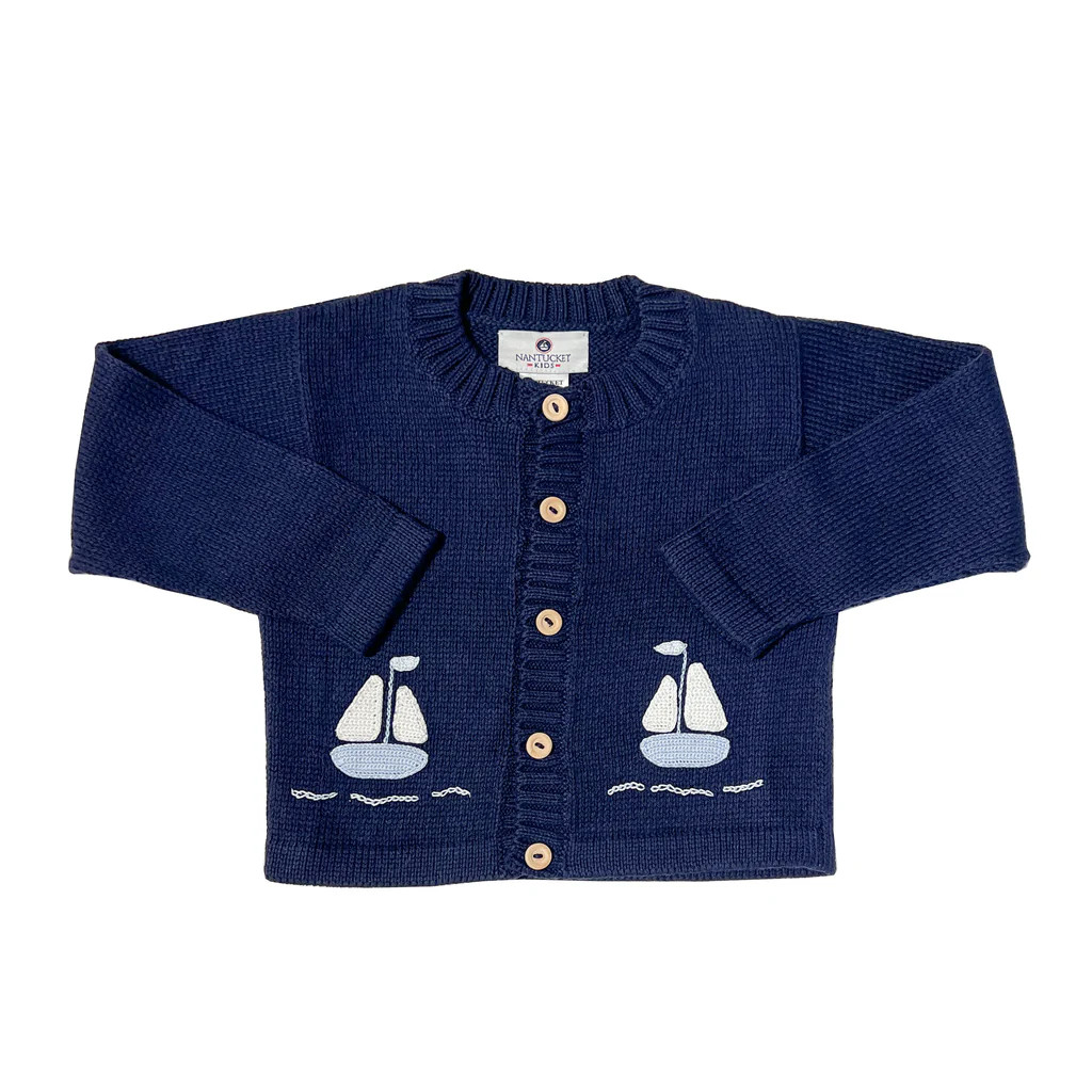 Tradewinds Crochet Applique Cardigan | NANTUCKET KIDS