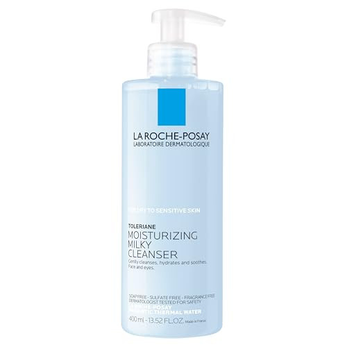 La Roche-Posay Toleriane Moisturizing Milky Cleanser, Gentle Face Cleanser with Glycerin for Dry, Sensitive & Allergy-Prone Skin, Face Wash for Hydration, Makeup Remover Cleanser, 13.5fl oz | Amazon (US)