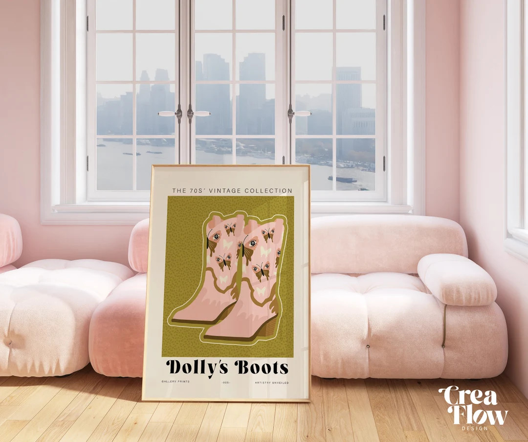 Dollys Pink Boots 70s Style Southern Cowgirl Boots Western - Etsy | Etsy (US)