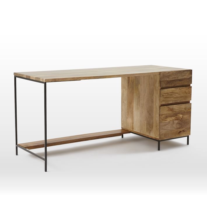 Industrial Modular Desk w/ File Cabinet (64") | West Elm (US)