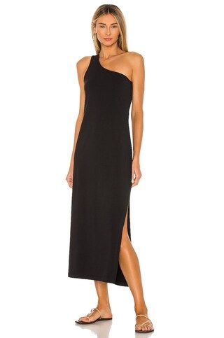 Seafolly One Shoulder Jersey Midi Dress in Black from Revolve.com | Revolve Clothing (Global)