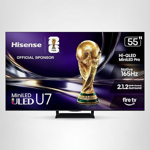 Hisense 65" U7 Mini-LED ULED 4K UHD Best Premium Gaming HDR Smart Fire TV (65U7SF, 2026 New) - Hi... | Amazon (US)