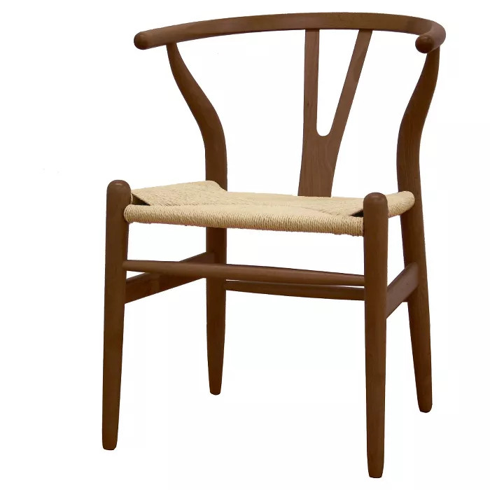 Wishbone Wood Y Chair Dark Brown - Baxton Studio | Target