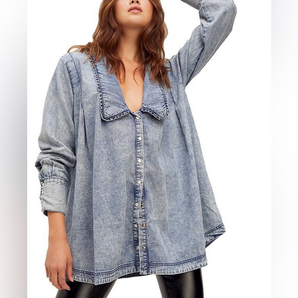 Free People Charlie Denim Buttondown | Poshmark