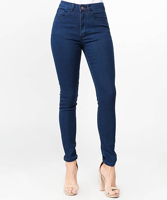 Dark Wash High-Waist Skinny Jeans - Plus | Zulily