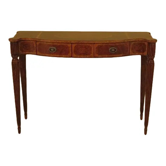 Theodore Alexander 5305-203 Sheraton Inlaid Mahogany Console Table | Chairish