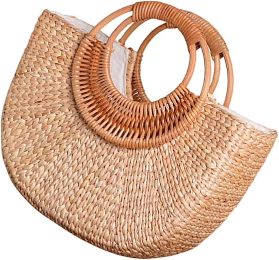 Women Beach Bag Elegant Handbag Straw Daily Girl Vacation Stylish Top Handle for Travel Women Bea... | Amazon (US)