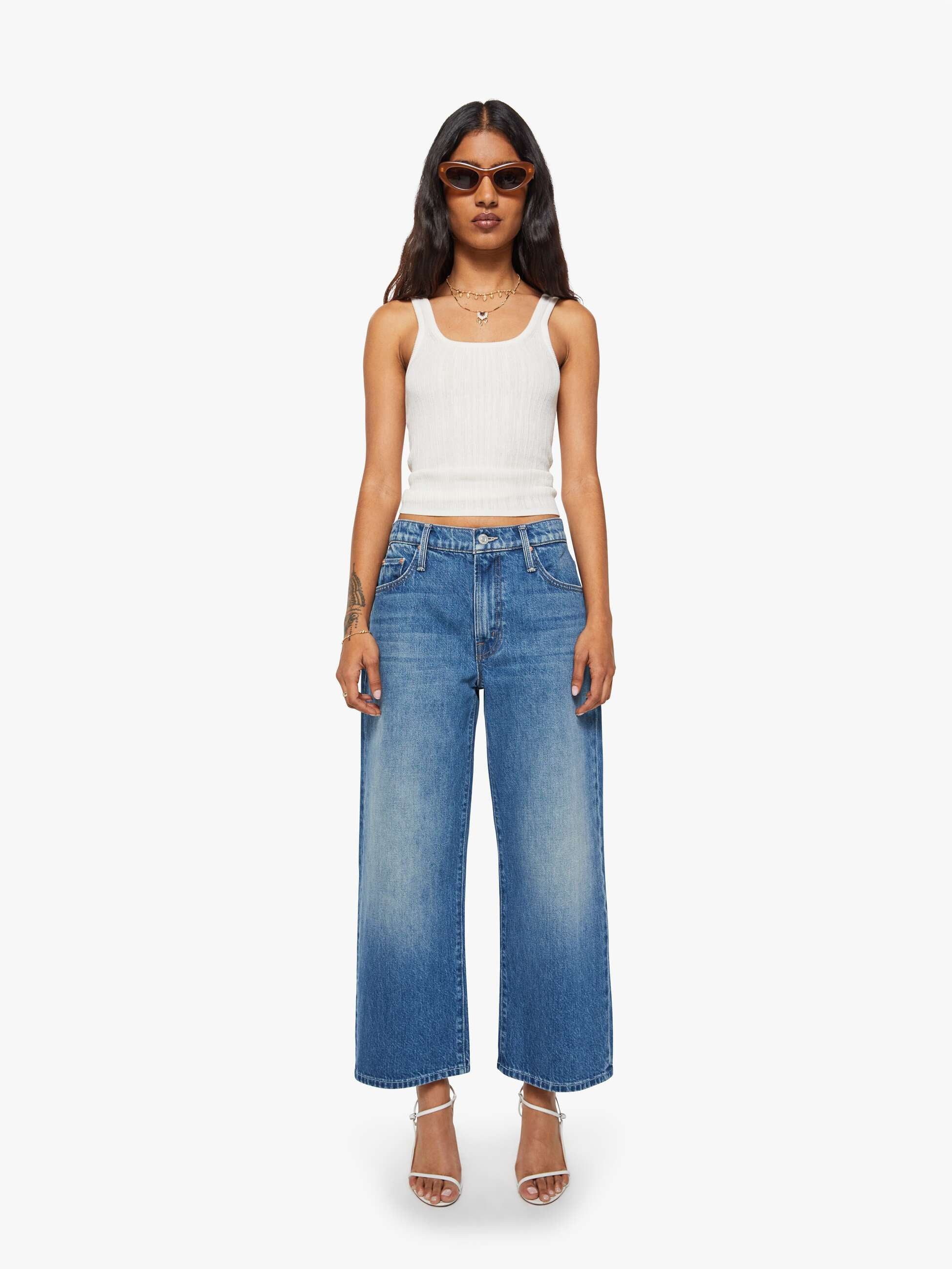 PETITES The Lil Dodger Flood - Green Thumb | Mother Denim