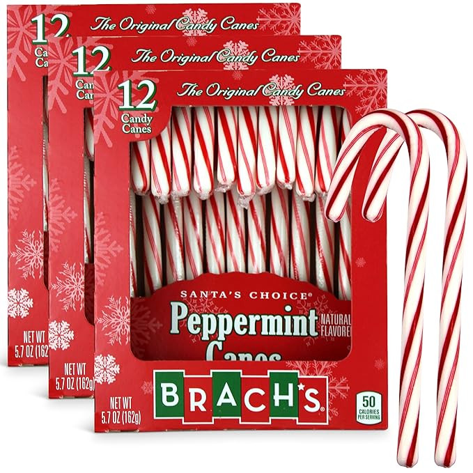 Brach’s mint Canes – 36-Count Mint Candy Canes – Peppermint Candy Canes for Holiday, Christ... | Amazon (US)