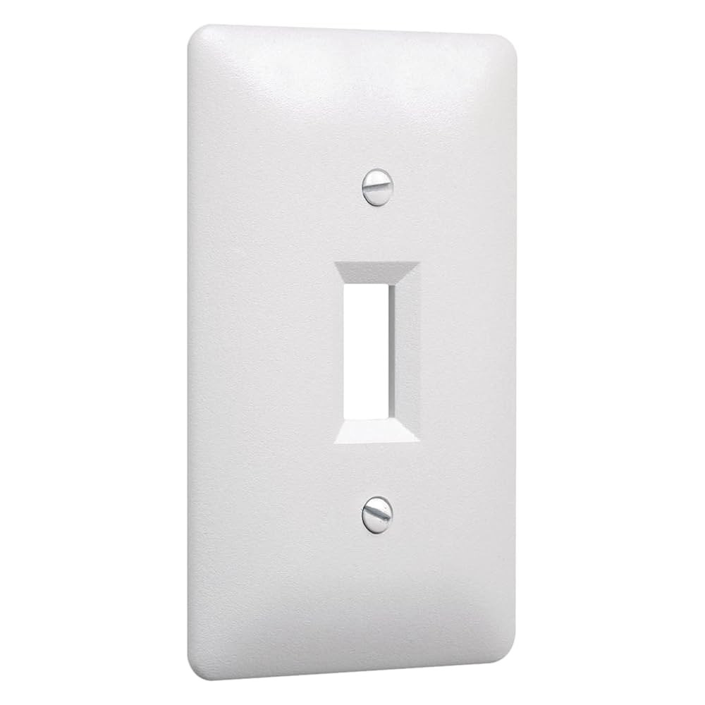 TayMac 4000W Paintable Single Toggle Light Wall Plate Cover, White, 1-Gang | Amazon (US)