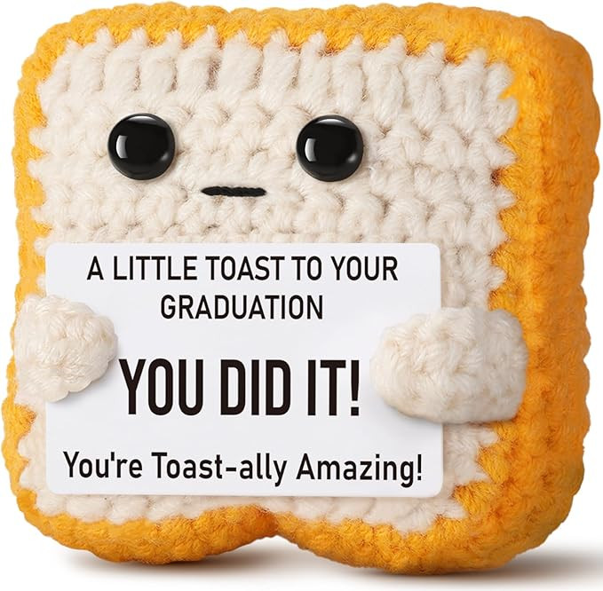 2026 Graduation Gift for College, Highschool Funny Graduation Decoration Crochet Toast Plush You ... | Amazon (US)