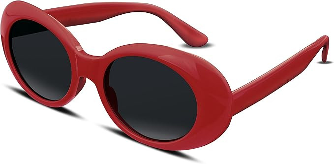 FEISEDY Sunglasses White Oval Clout Goggles for Women Men Retro Round Trendy Rimmed Clueless Cost... | Amazon (US)