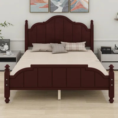 Bed Frame With Headboard, Vintage Wooden Bed Frame With Slats Support, Platform Bed Frame, | Wayfair North America