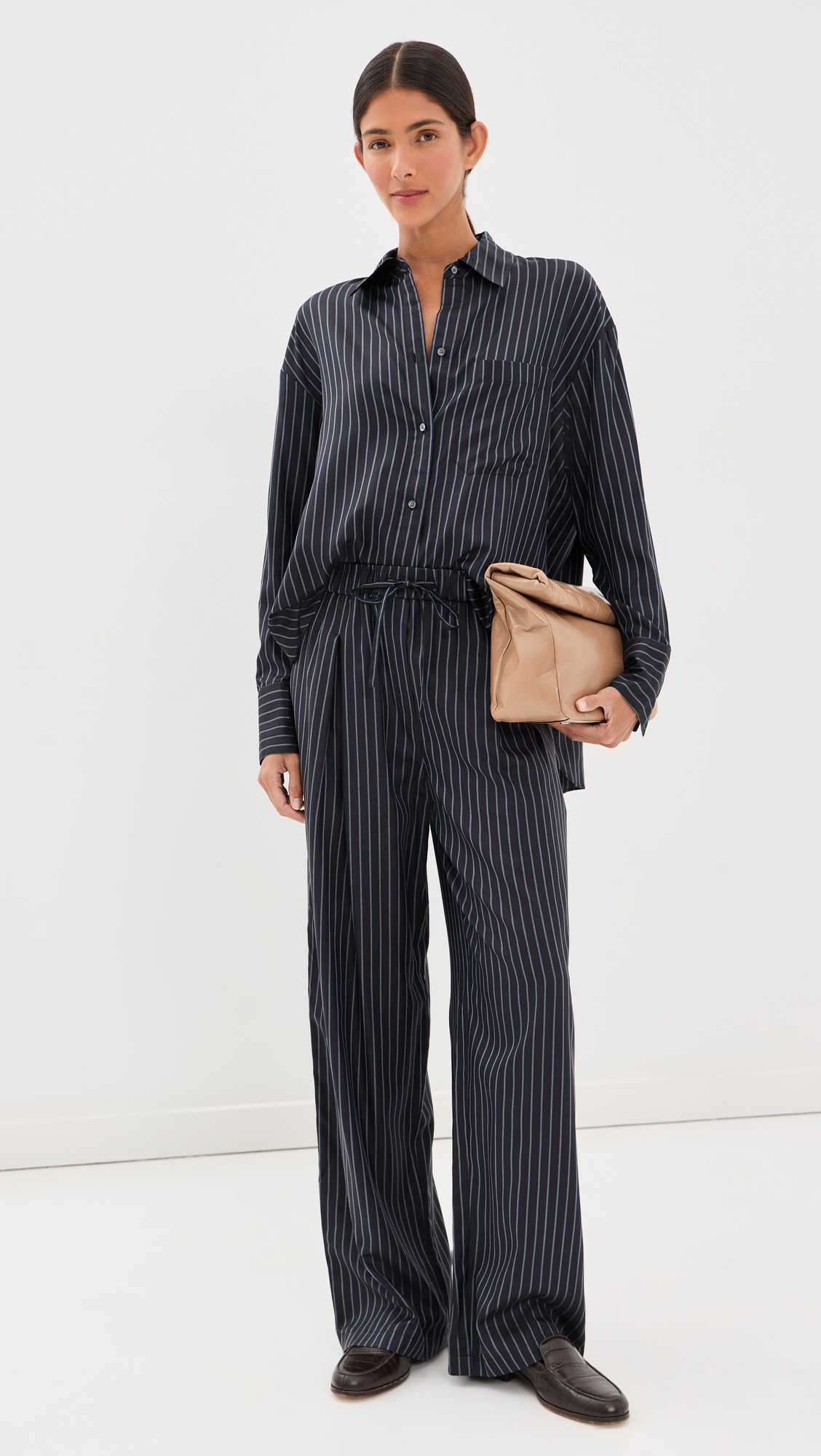 TWP Silk PJ Pant Trousers Blue Nights/Turkish Coffee S | Shopbop