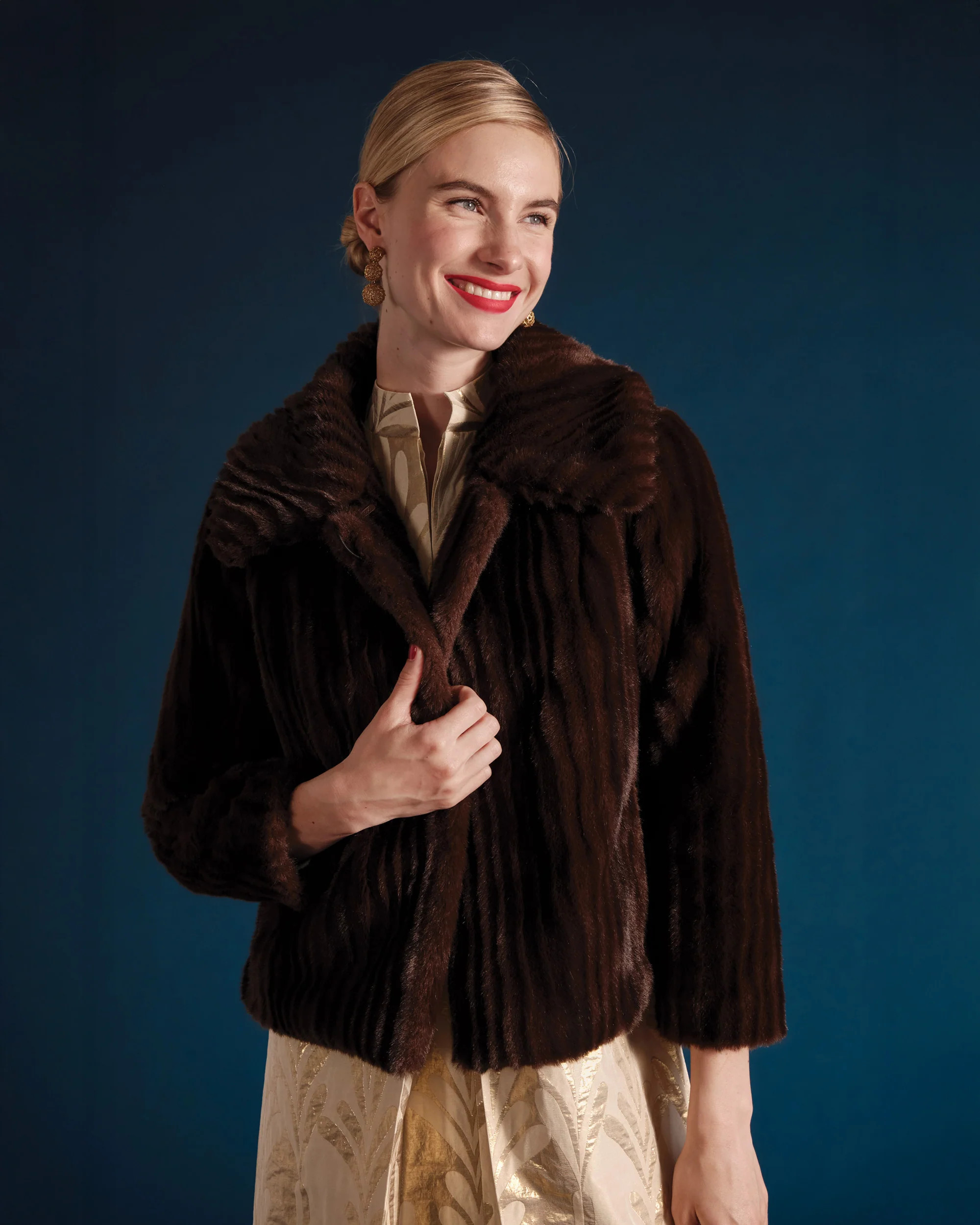 Babe Faux Fur Jacket - Brown | Frances Valentine