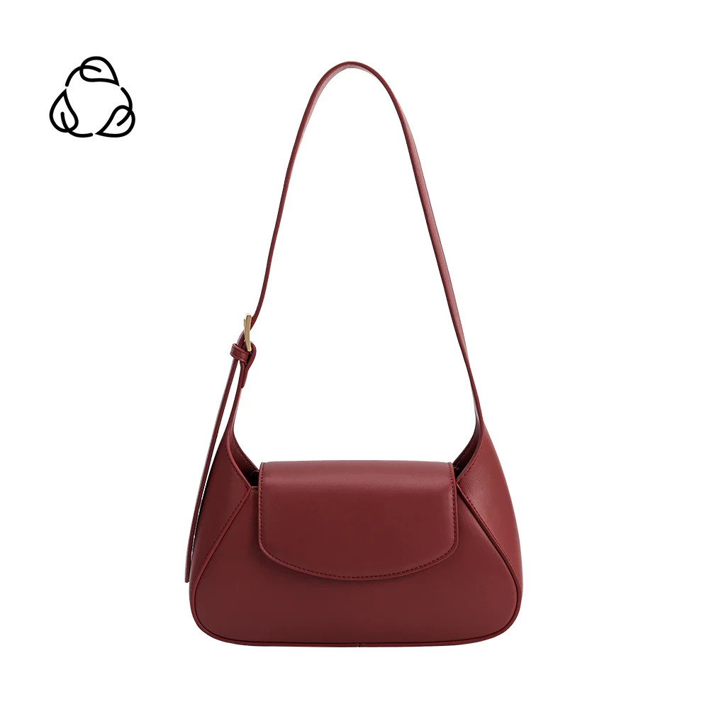 Burgundy Melody Recycled Vegan Leather Shoulder Bag | Melie Bianco | Melie Bianco