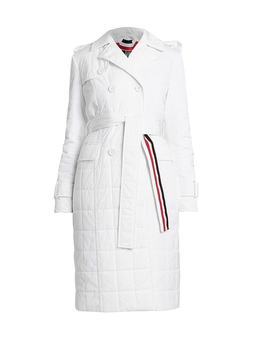 Thom Browne Women's Down Fill Trench Overcoat - White - Size 6 | Saks Fifth Avenue