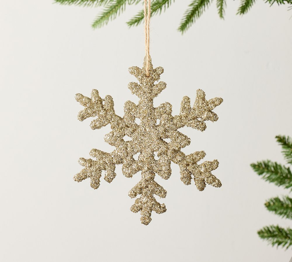 Sparkly Gold Snowflake Ornament | Pottery Barn (US)