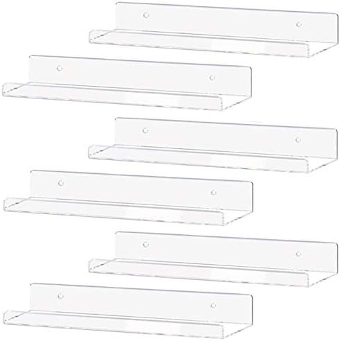 Weiai Clear Acrylic Shelf 15" Invisible Floating Wall Ledge Bookshelf, Kids Book Display Shelves ... | Amazon (US)