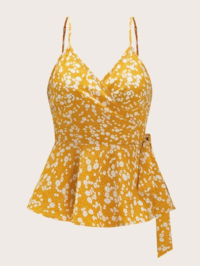 Tie Side Ditsy Floral Cami Top | SHEIN