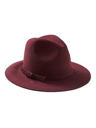 Banana Republic Andrea Fedora Hat Size L/XL - Burgundy | Banana Republic US