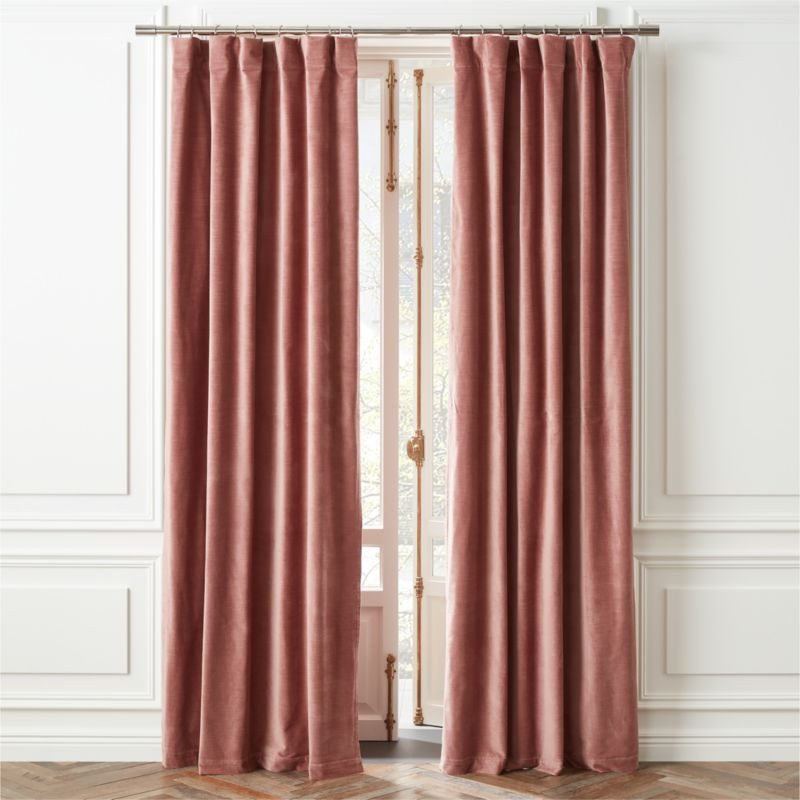 Orchid Mauve Textured Organic Cotton Velvet Window Curtain Panel 48''x96'' + Reviews | CB2 | CB2