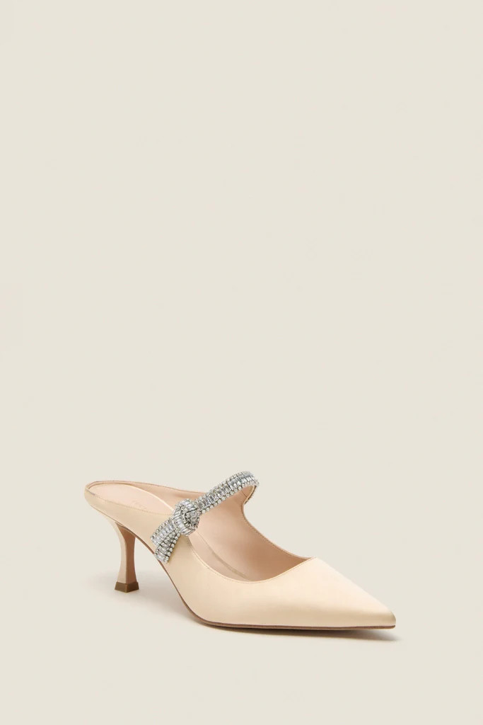 Champagne Satin Mae Heels | Tuckernuck (US)