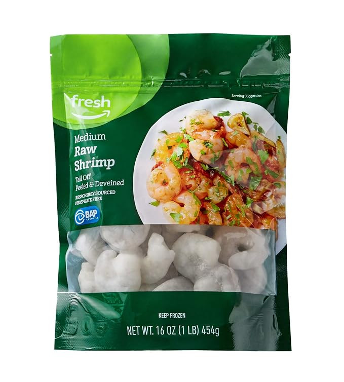 Fresh Brand – Raw Medium Peeled & Deveined Tail Off Shrimp (41-50 Count/Pound), 1 lb (Frozen), ... | Amazon (US)