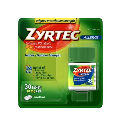 Zyrtec 24 Hour Allergy Relief Tablets - Cetirizine HCl - 30ct | Target