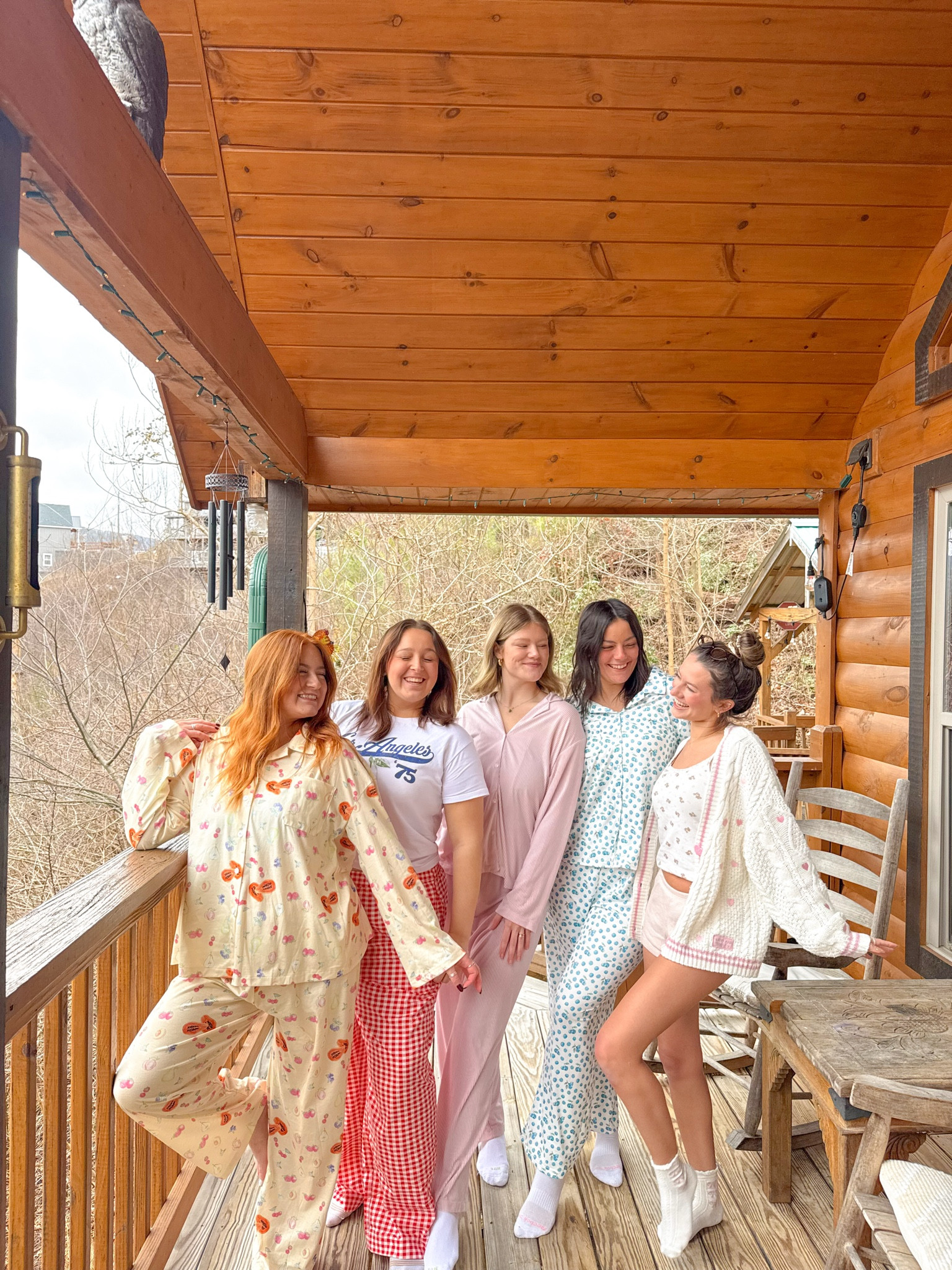 Cute pajama sets!! Cabin trip outfit inspo 

My outfit (far right): 
The tank top + shorts are both Brandy Melville (unlinkable) and the cardigan is the Taylor Swift Lover Cardigan! (sold out currently) 