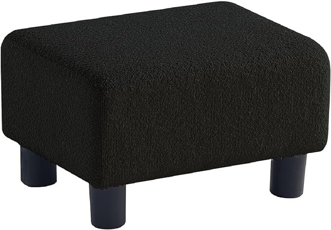 Foot Stools Ottoman Small Boucle Footrest Stool Upholstered Rectangular Step Stool with Legs Padd... | Amazon (US)