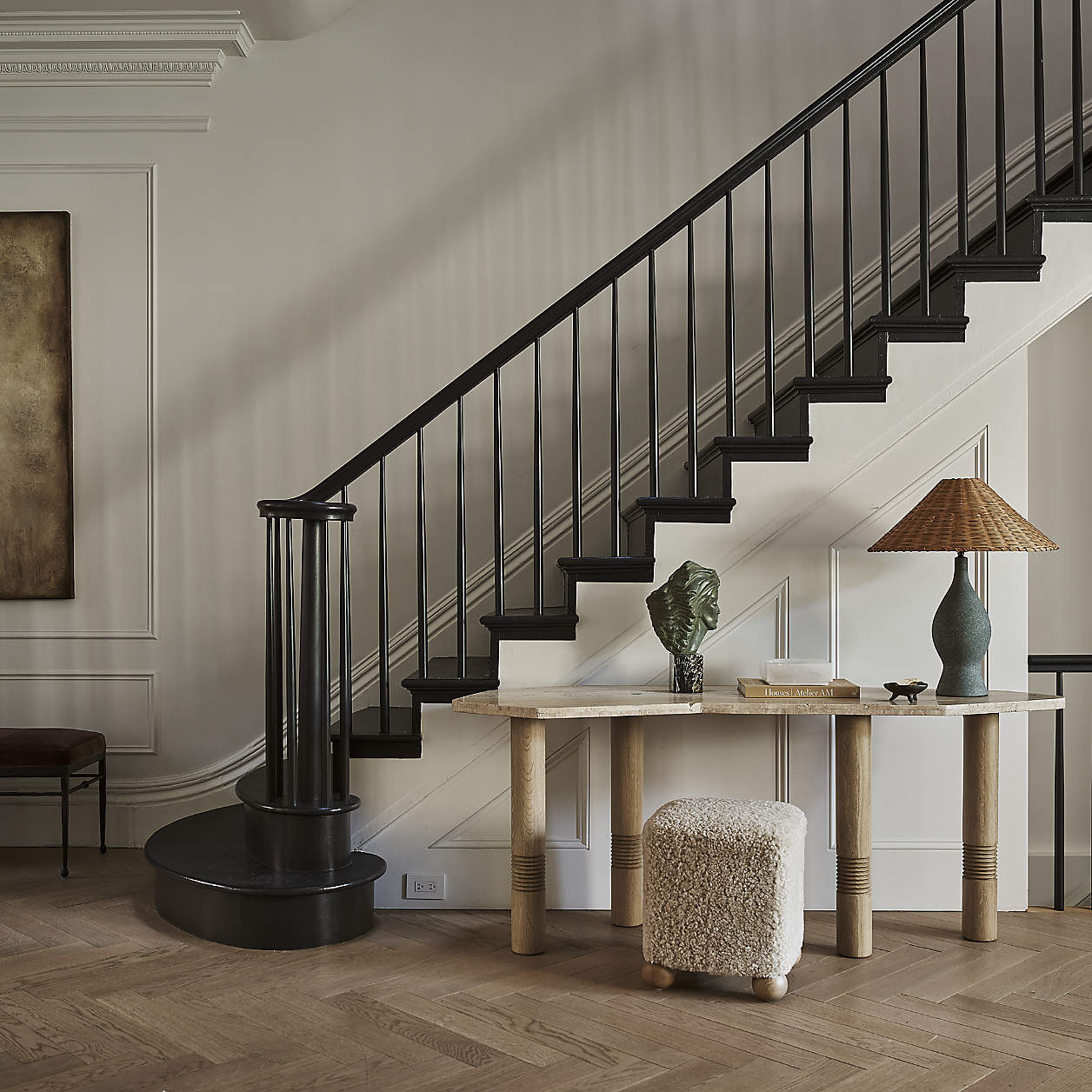 L'Enchere Square Wool Ottoman by Athena Calderone + Reviews | Crate & Barrel | Crate & Barrel