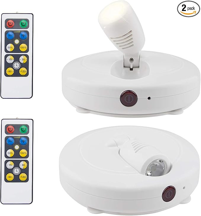 HONWELL Wireless LED Spotlights 2 Pack Accent Lights Puck Lights with 2 Remote, Indoor Closet/Pic... | Amazon (US)