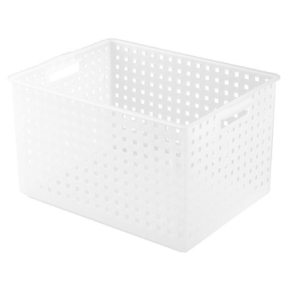 InterDesign Plastic Modular Storage Basket - Textured Frost (Small) | Target