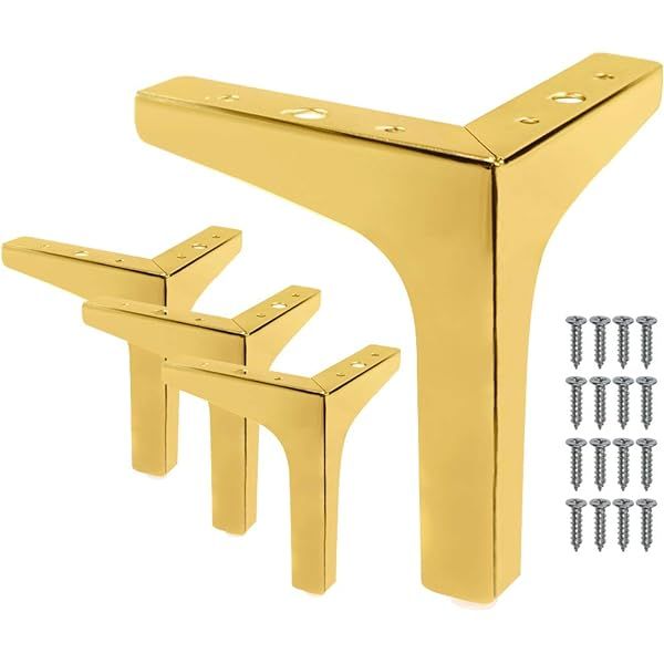 7 inch Metal Furniture Legs, La Vane Set of 4 Modern Iron Diamond Triangle Furniture Feet DIY Replac | Amazon (US)