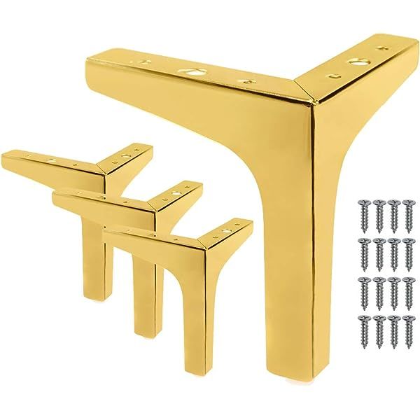 7 inch Metal Furniture Legs, La Vane Set of 4 Modern Iron Diamond Triangle Furniture Feet DIY Replac | Amazon (US)
